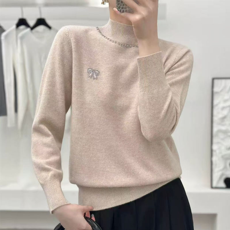半高领毛衣女2025新款雪豹羊绒衫