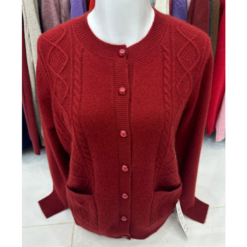 妈妈开衫毛衣冬季加厚羊绒衫外套