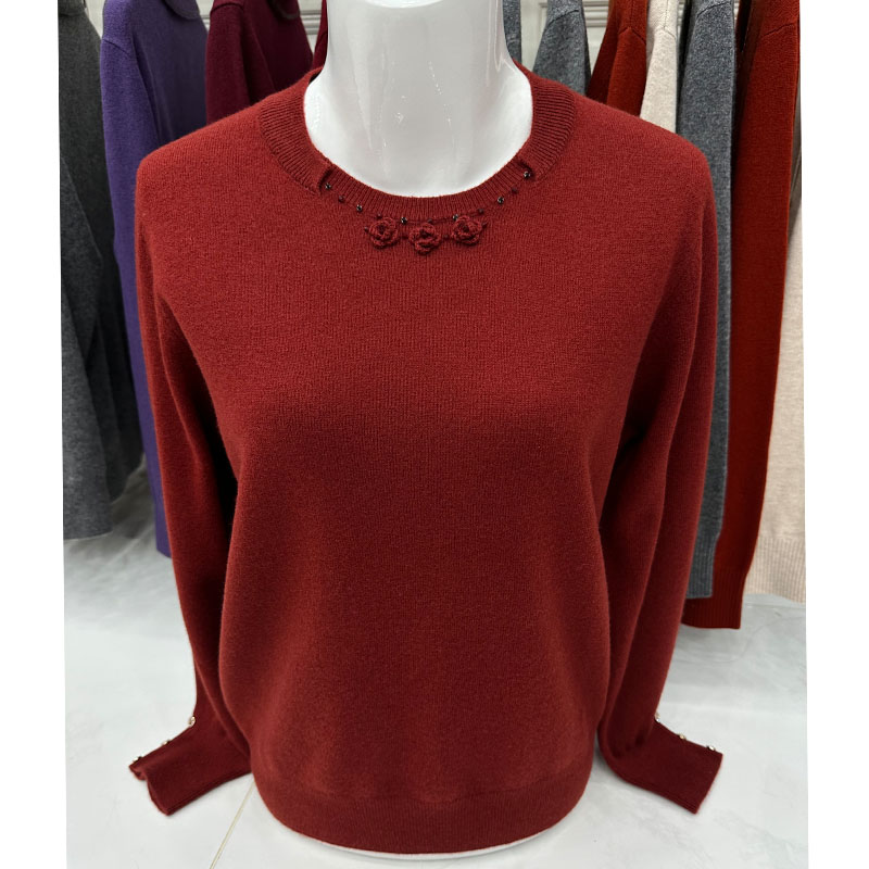 妈妈装秋2025新款雪豹针织羊毛衫