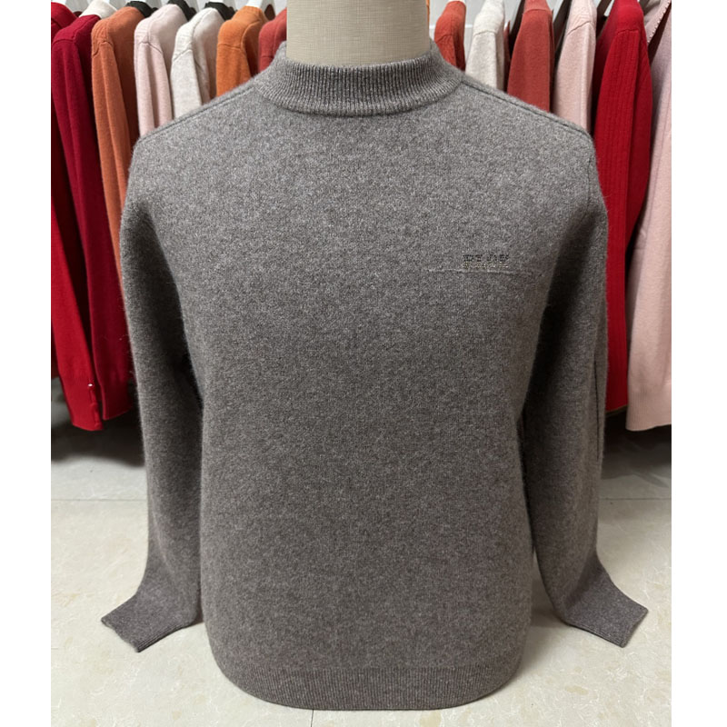 雪豹羊绒衫男羊毛衫中老年男毛衣