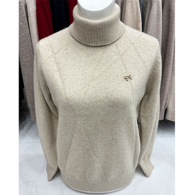 高领毛衣女款2025新款雪豹羊绒衫