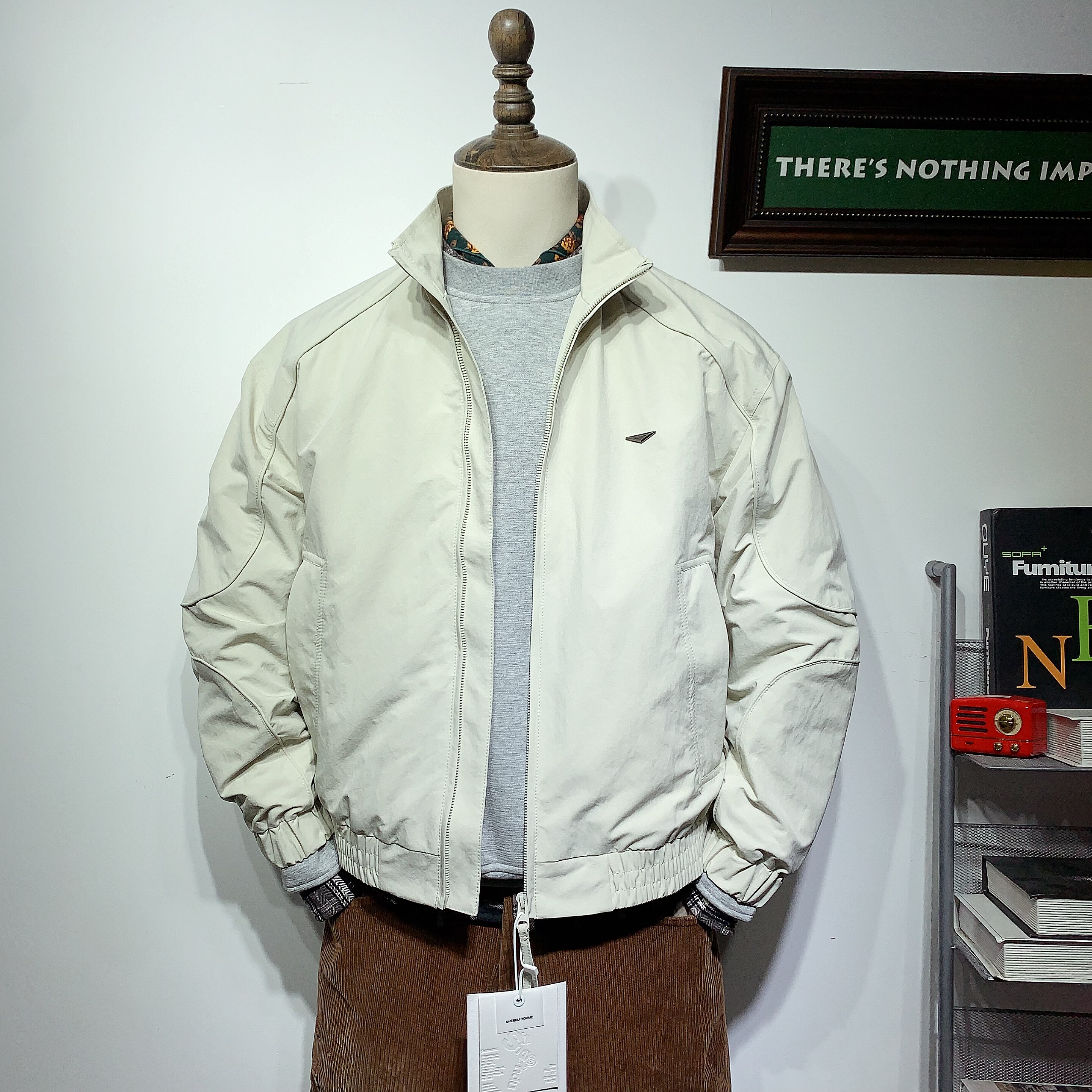 2026春装新款男装黑色夹克宽松好看纯色外套潮流百搭美式上衣