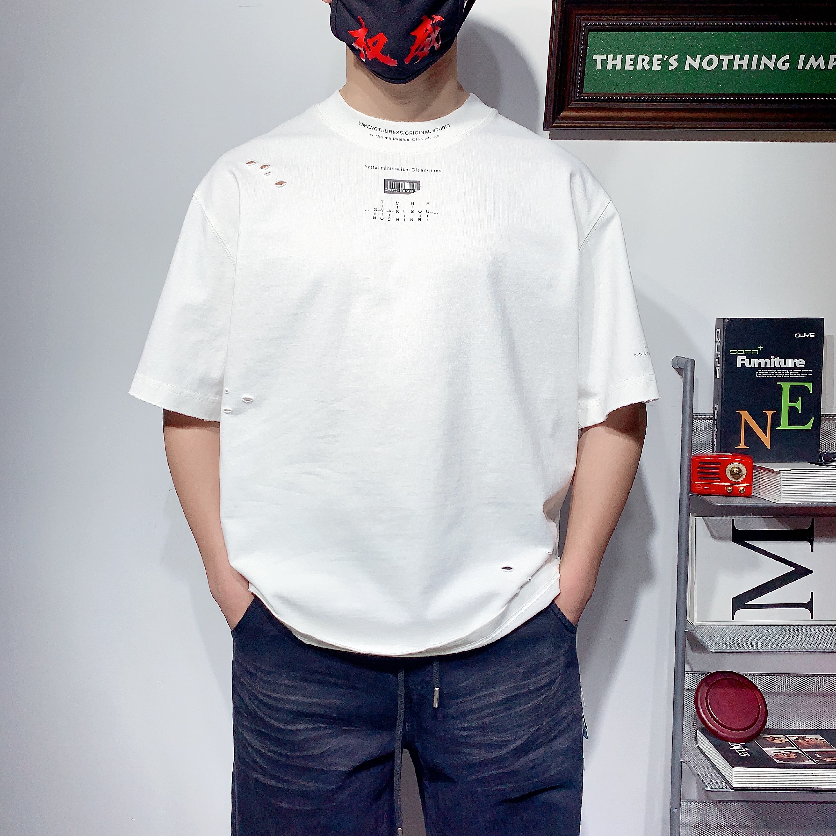 美式复古字母印花短袖T恤夏季男女生纯棉透气宽松休闲运动上衣潮