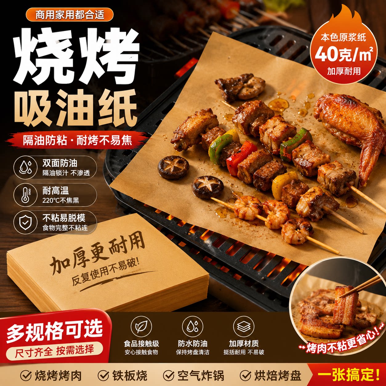本色烧烤吸油烤纸防油蛋糕烘焙图片
