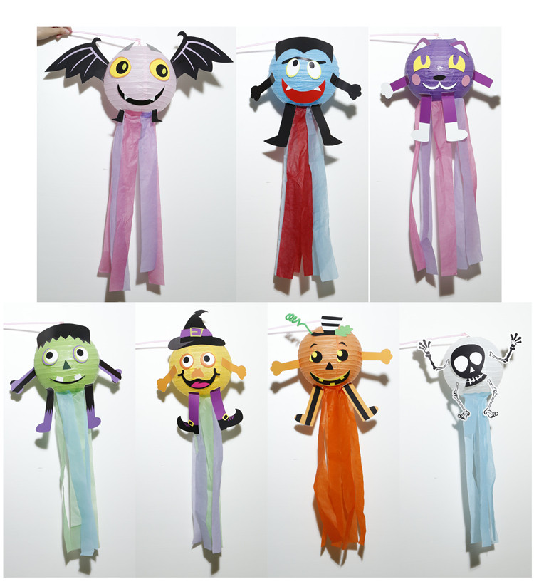 할로윈 매달려 랜턴 깜박이는 창조적 인 수제 DIY 장식 랜턴 소재 MEIKE 유치원