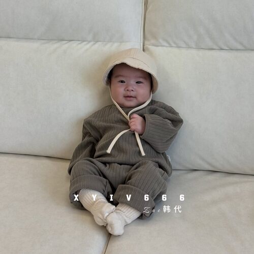 PEEKABOO进口韩国童装纯棉舒服款式幼儿童家居服套装秋衣秋裤