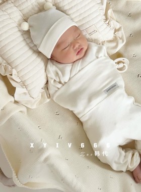 韩国进口PEEKABOO新生儿纯棉软糯婴幼儿月子服25新款春秋套装