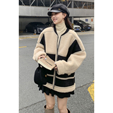 6179羊羔毛拼接外套P180K268，女装毛呢外套，浙宝108
