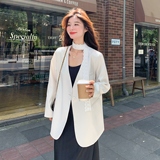 韩版时尚高级感新款2025修身显瘦气质优雅缎面西装上衣外套，女装西装，浙宝108