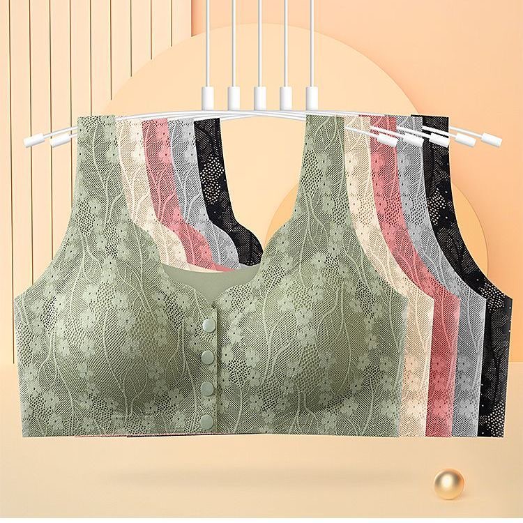 妈妈款高档透气聚拢蕾丝胸罩无痕