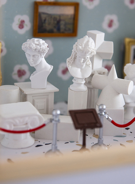 in box｜复古bjd装饰dollhouse搭配周边场景道具石膏像圆柱美术馆