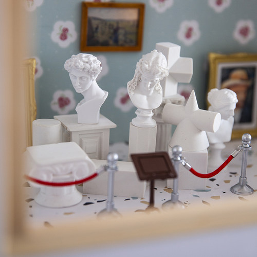in box｜复古bjd装饰dollhouse搭配周边场景道具石膏像圆柱美术馆