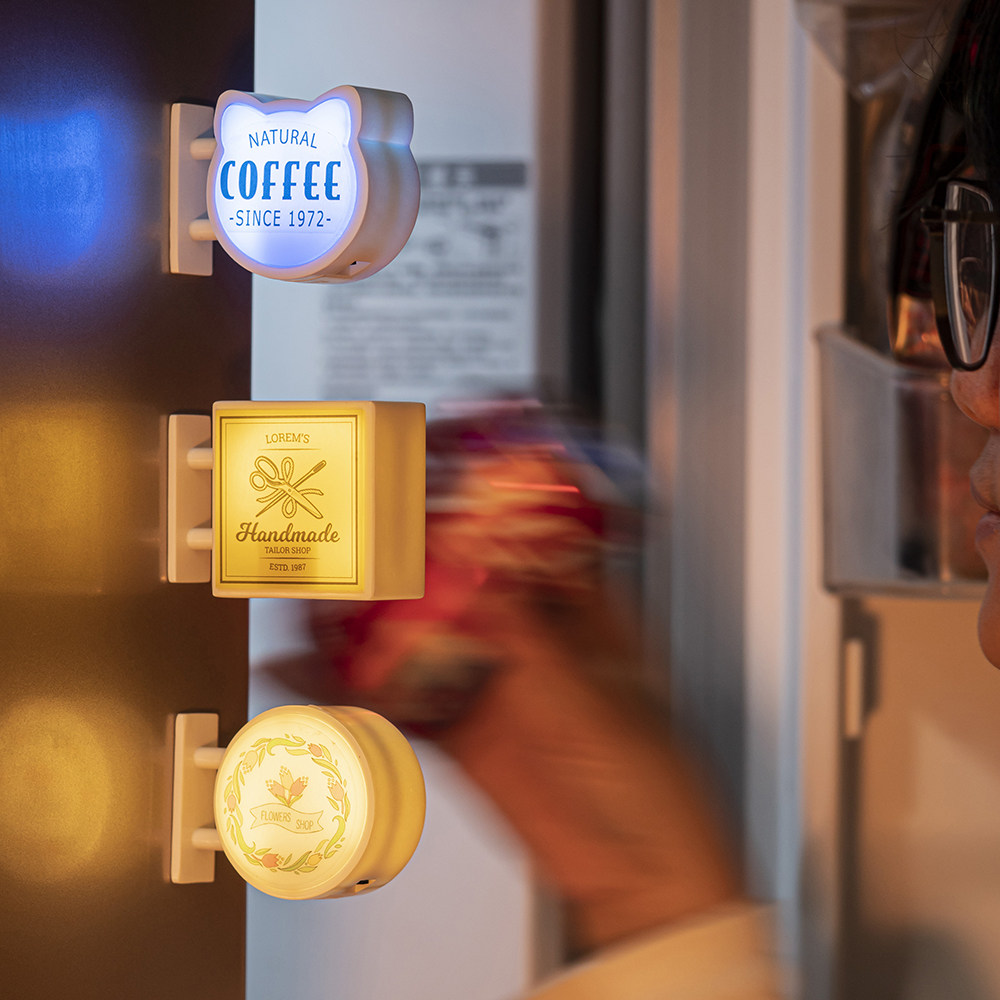 in box｜bdj 小布 微缩小灯牌 咖啡厅灯牌 餐饮灯牌 冰箱贴