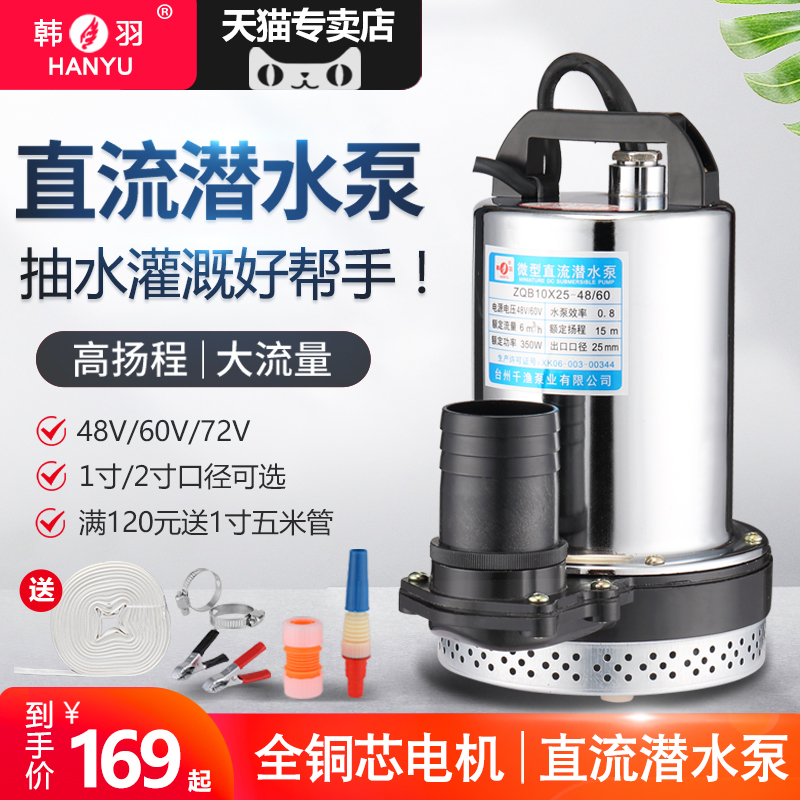 直流电瓶车农用高扬程抽水泵