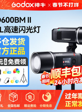 Godox 神牛外拍闪光灯AD600BM II 二代 闪光灯自动测光TTL 户外摄影灯高速同步摄影棚外拍灯600W大功率影室灯