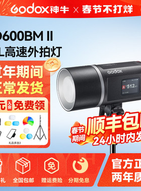 神牛外拍闪光灯AD600BM II二代锂电池大功率TTL自动测光高速同步内置接收600w外拍摄影灯户外人像模特补光灯