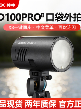 神牛AD100PRO II二代口袋外拍灯便携单反户外小型户外防水LED投光灯锂电池摄影灯