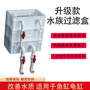 鱼缸过滤盒过滤器鱼缸循环系统鱼缸过滤箱干湿分离上置上滤周转箱
