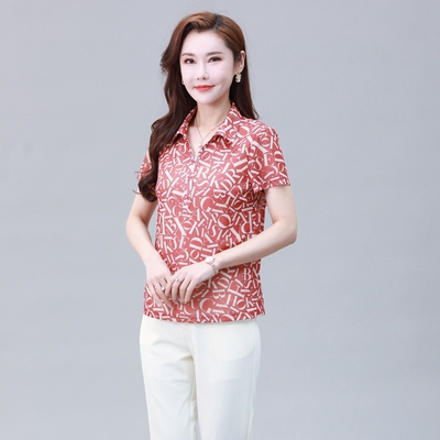 雪琳儿妈妈装台湾网纱上衣T恤