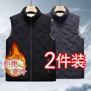 正品新款羊羔绒马甲加绒加厚拉链外套坎肩棉服防寒冬款保暖棉无袖