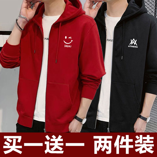 秋冬款连帽卫衣男闲夹克运动衫
