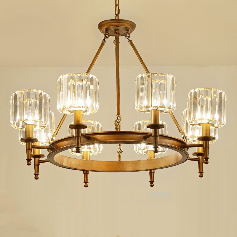 美式水晶吊灯客厅灯创意简约大气时尚卧室餐厅家用现代简约吊灯,家装灯饰光源,客厅吊灯,淘宝优惠券,粉丝福利购,淘宝优惠卷