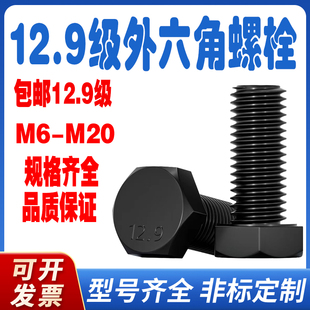 12.9级加长全牙外六角螺丝全螺纹螺栓螺杆M10M12M14M18M16M20M24