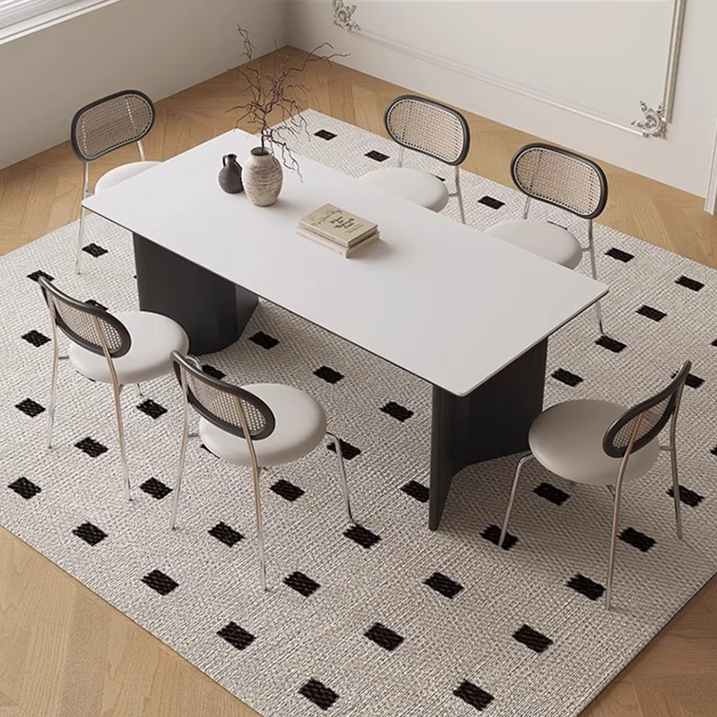 实木岩板餐桌胡桃餐桌椅