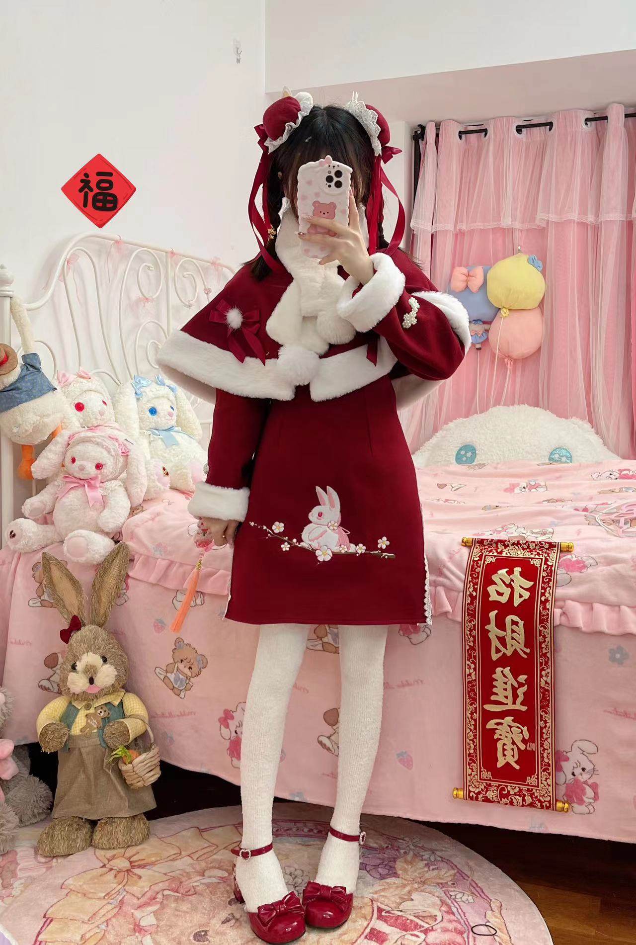 西西里新年战袍白菜可爱毛呢