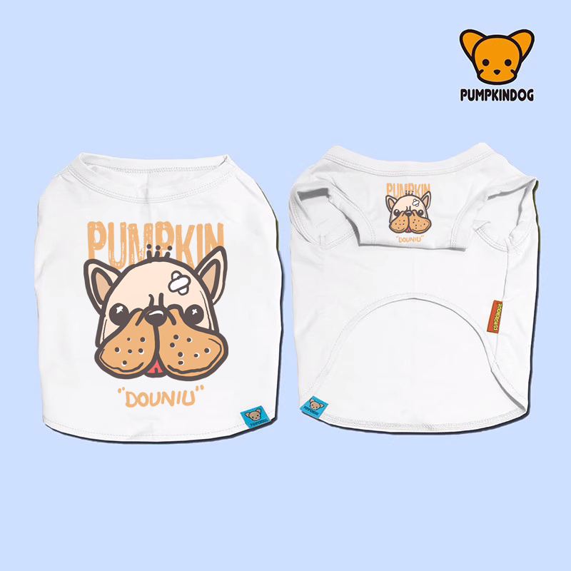 PUMPKINDOG斗牛犬短纯棉背心宠物短体法斗英斗巴哥中型犬狗狗衣服图片