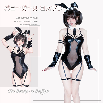 SENMHScos兔女郎连体衣漆皮性感