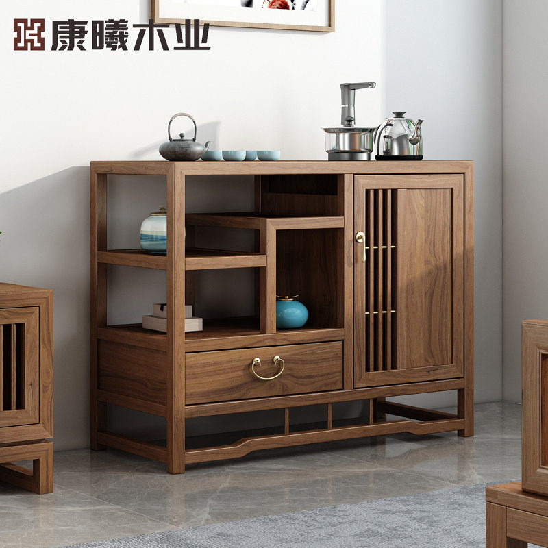 实木茶水柜实木客厅简约储茶柜移动小型茶桌边柜新中式茶叶置物架