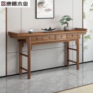 新中式玄关桌老榆木条案入户进门简约供桌佛桌玄关供台实木玄关柜