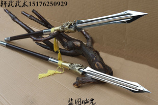 包邮红缨枪头子龙长枪不锈钢一体锻造霸王枪长矛头武术道具未开刃