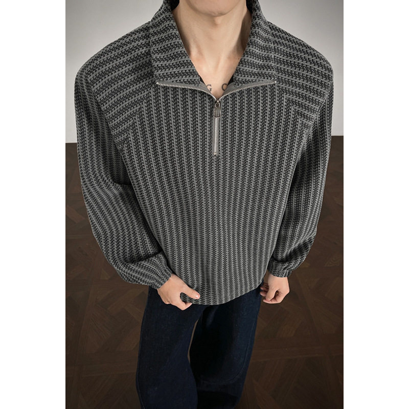 2026春季新款针织衫内景鱼骨纹套头长袖衣服条纹上衣宽松春季,女装/女士精品,大码内搭,淘宝优惠券,粉丝福利购,淘宝优惠卷