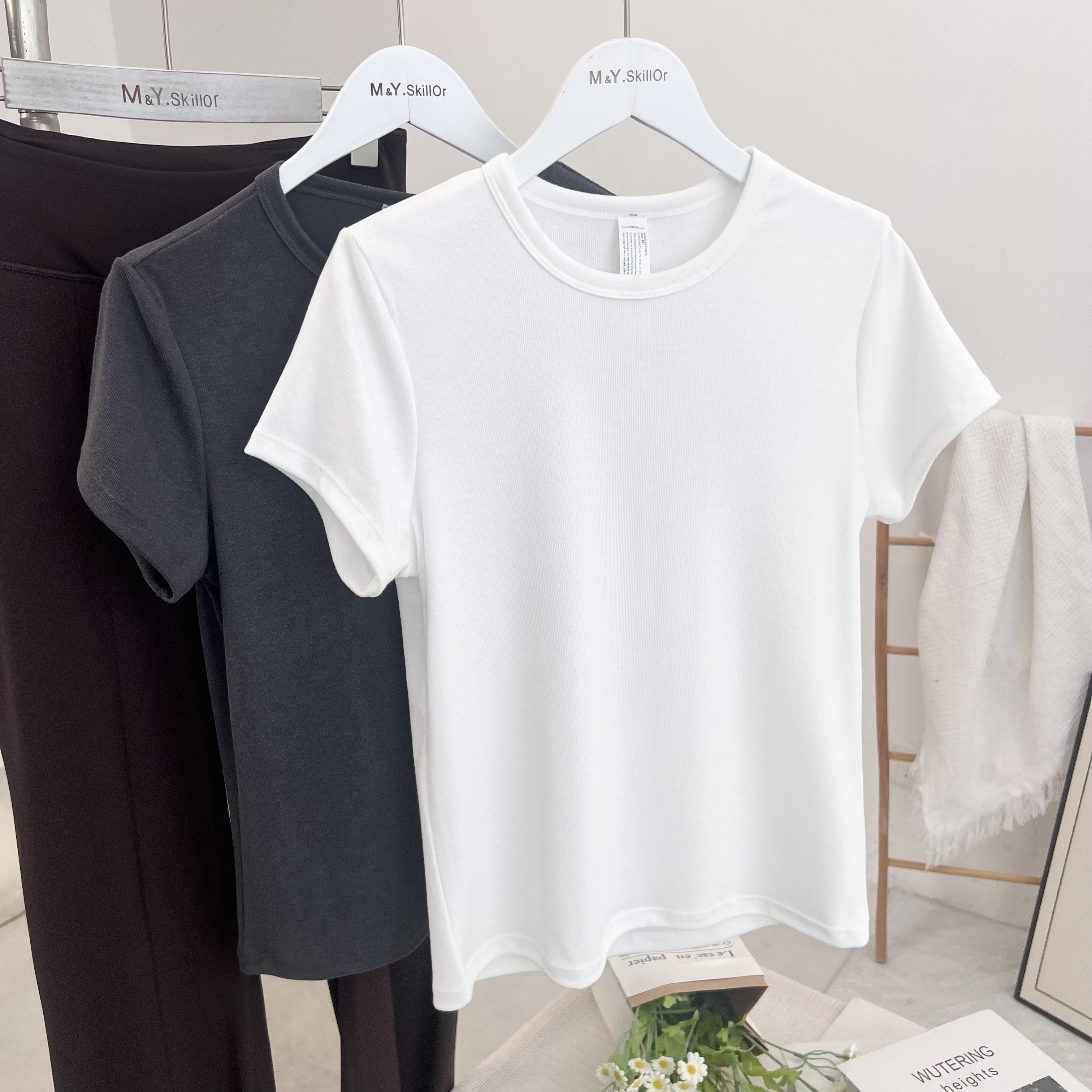 简约老钱风~正肩圆领瑜伽T恤天丝莱赛尔亚麻速干透气凉感修身短袖,女装/女士精品,T恤,淘宝优惠券,粉丝福利购,淘宝优惠卷