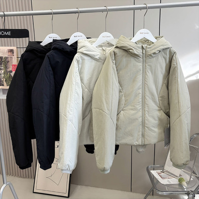 柜柜款！保暖防风秋冬款显瘦连帽棉服女百搭通勤夹克外套宽松短款