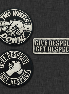 Give Respect给予尊重英文刺绣魔术贴臂章户外战术背包贴绣花章
