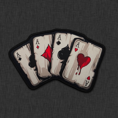 百元里扑克4条A魔术贴战术徽章