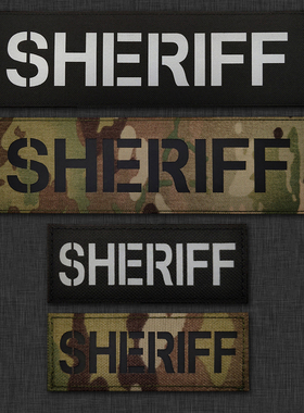 SHERIFF反光IR面料英文魔术贴章臂章战术背包贴士气章徽章识别章