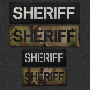 SHERIFF反光IR面料英文魔术贴章臂章战术背包贴士气章徽章识别章