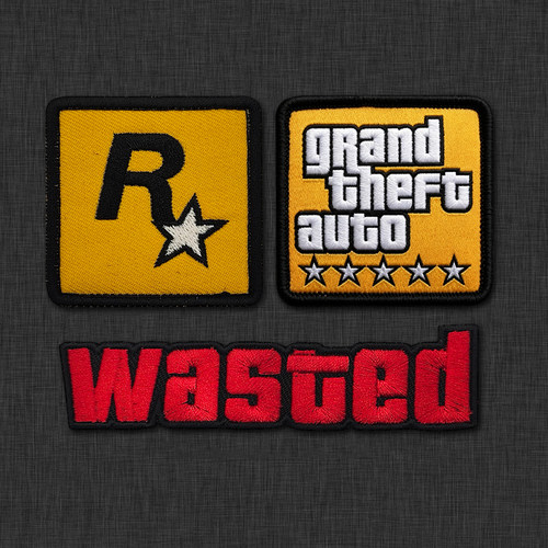 R星WASTEDGTR刺绣臂章魔术贴