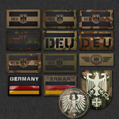 德国DEU反光IR面料臂章士气章魔术贴背包贴补丁徽章夜间识别章