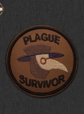 PLAGUE SURVIVOR战胜瘟疫勋章刺绣臂章魔术贴徽章背包贴士气章