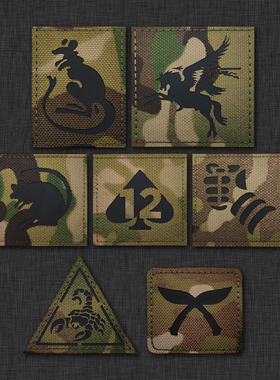 NIC军事系列各类动物纹章IR反光面料臂章魔术贴士气章补丁背包贴