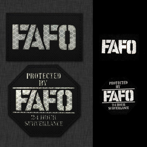 FAFO英文反光面料臂章魔术贴