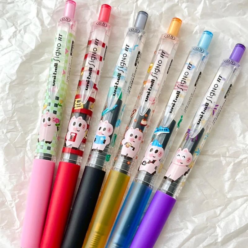 三菱新品uni中性笔啾啵啵JOBBO联名UMN105按动黑笔顺滑速干刷题笔