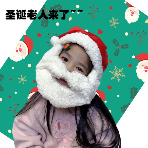 圣诞老人帽子装扮表演可爱搞怪