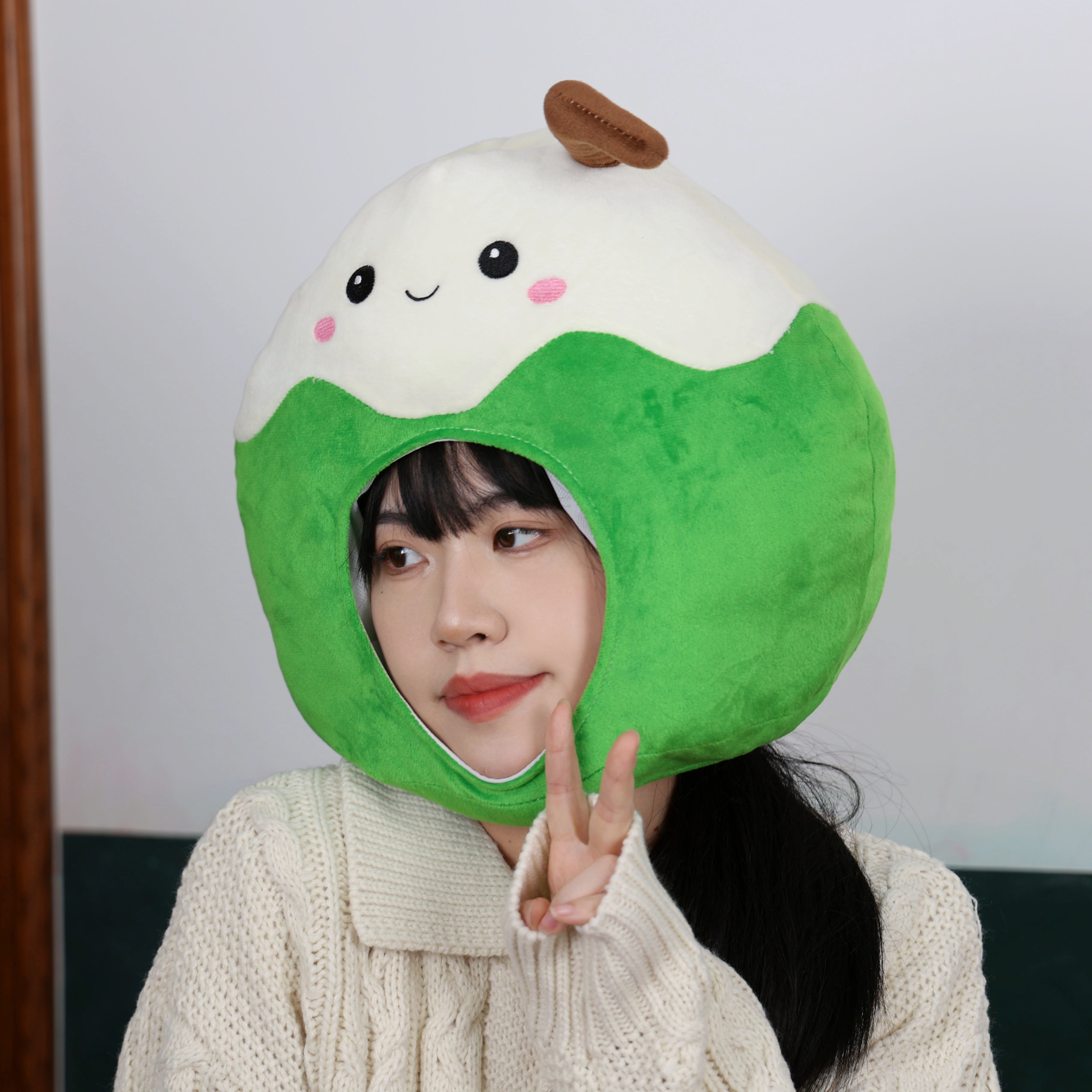 椰子头套帽子拍照可爱搞怪卡通