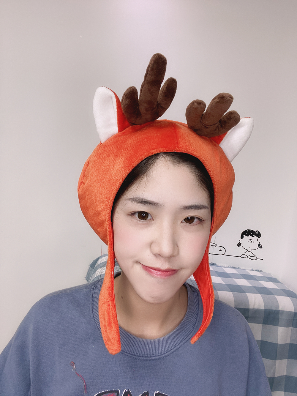 日系甜美卡通ins少女心搞怪创意麋鹿驯鹿头套帽子拍照道具圣诞节